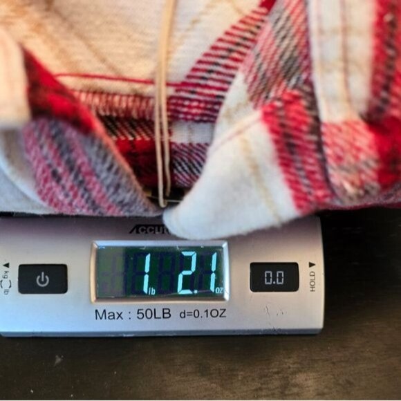 Active USA Wool Blend Shacket Tartan Plaid Flannel Red Ivory Multicolor Jacket L - Picture 11 of 13